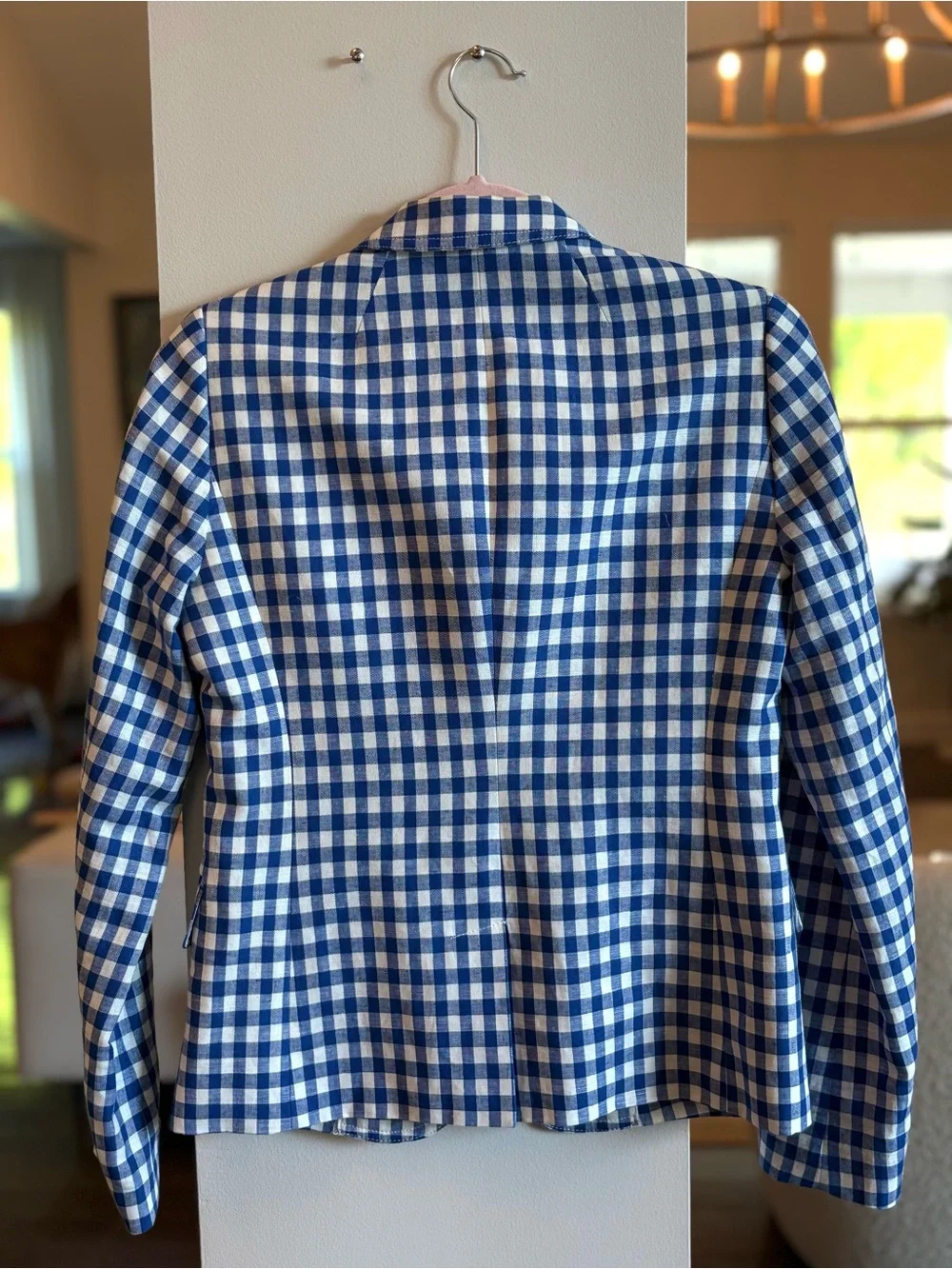 J.Crew Blue Gingham Blazer – Size 4 - Picture 5 of 7